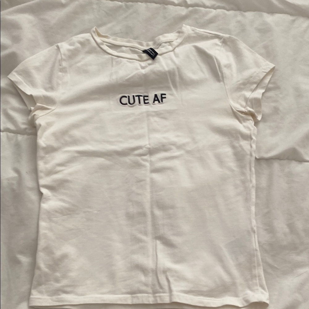 Divided White Short Sleeve Tee Cute AF